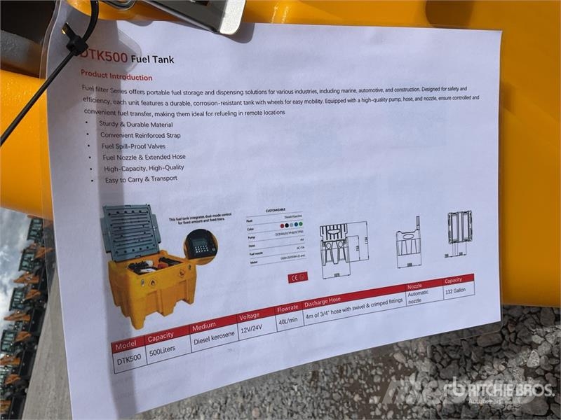 Terratop DTK500 500 L Portable Poly Diesel Tanque Üzemanyag- és adaléktartályok