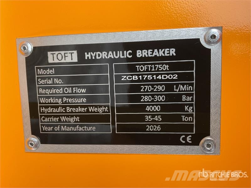 TOFT 1750t Martillo Hidraulico (Sin Usar) / Hydrau Плуги