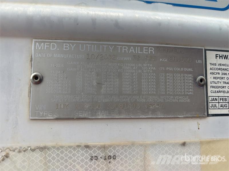 Utility 53 ft x 102 in T/A Caja Seca / Refrigerated Traile Kühlauflieger