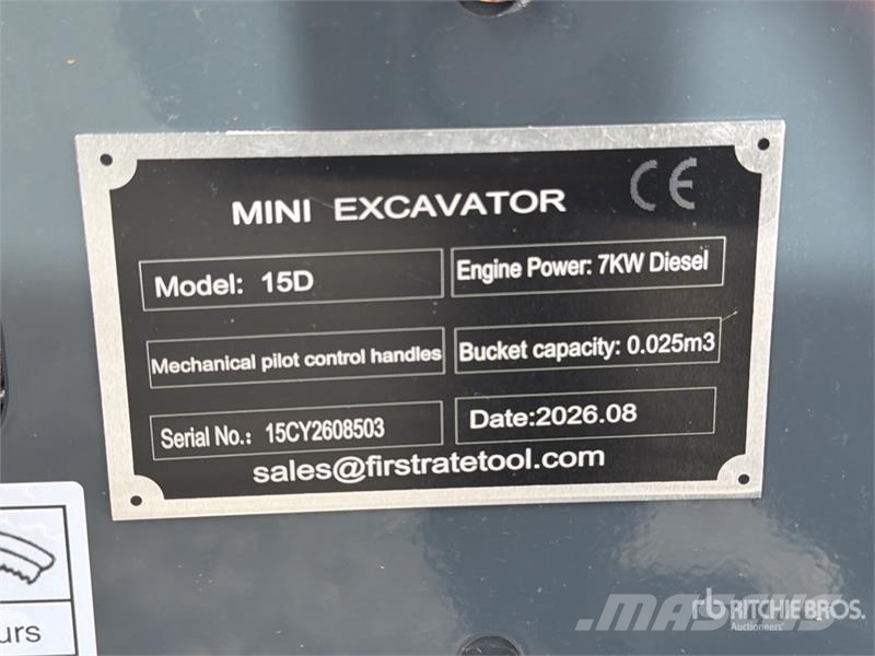 Vicsec 15D Miniexcavadora (Sin Usar) / Mini Excavator (Un Mini ekskavatörler, 7 tona dek