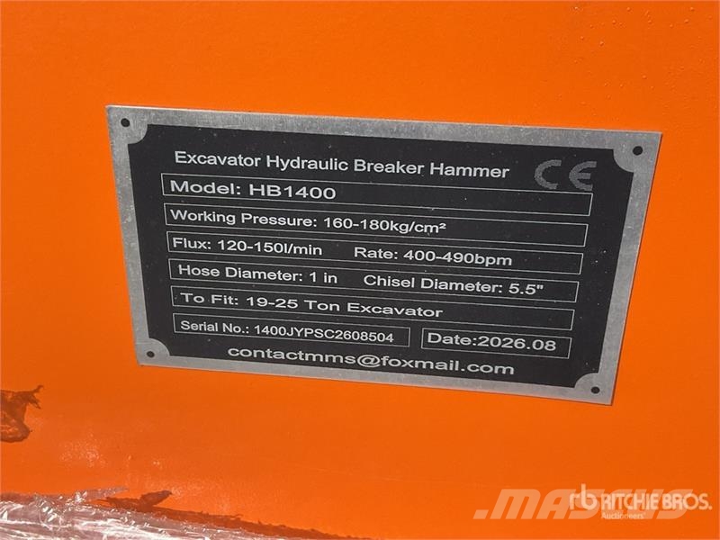 Vicsec HB1400 Martillo Hidraulico (Sin Usar) / Hydraulic Martillos hidráulicos