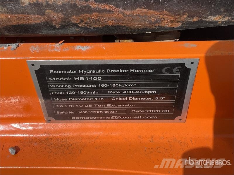 Vicsec HB1400 Martillo Hidraulico (Sin Usar) / Hydraulic Martillos hidráulicos