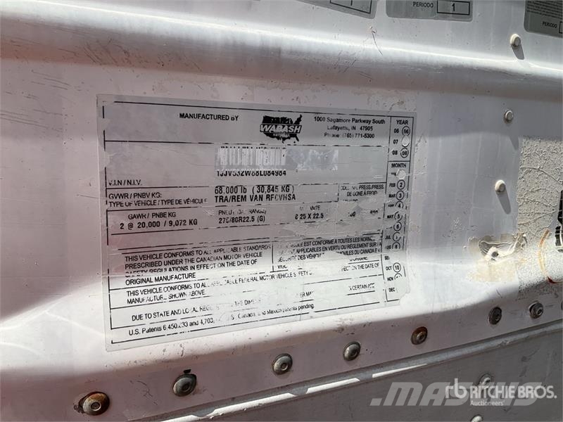 Wabash 40 ft x 102 in T/A Caja Refrigerada / Refrigerated Напівпричепи-рефрижератори