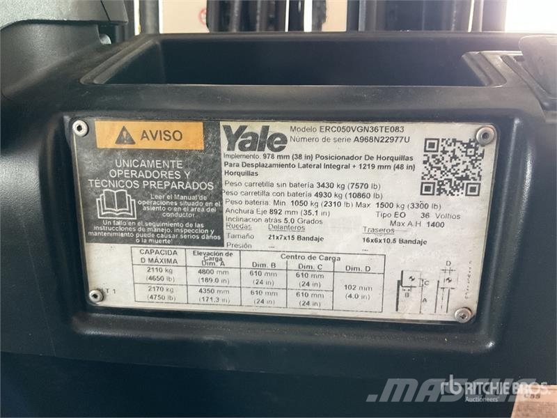 Yale ERC050VG 4750 lb Montacargas Electrico / Electric  Električni viljuškari