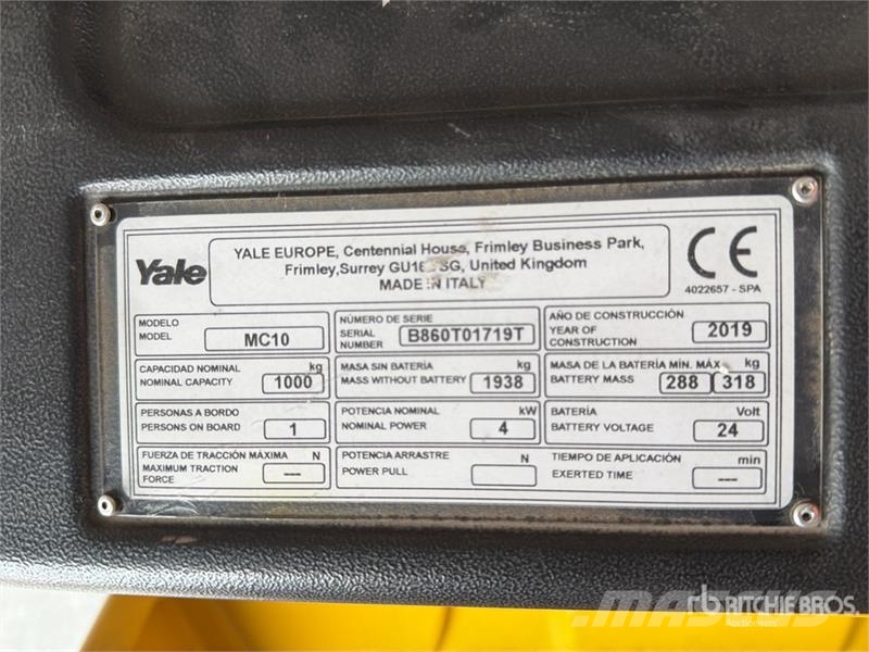 Yale MC10 2200 lb Apilador Electrico / Electric Stacker Empilhadeiras autopropelidas