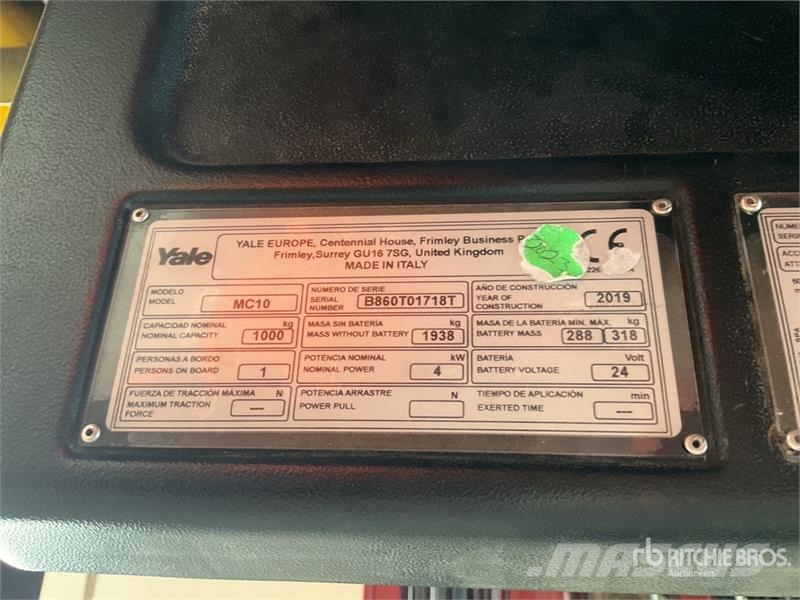 Yale MC10 Apilador Electrico / Electric Stacker Samopogonski ručni viljuškari