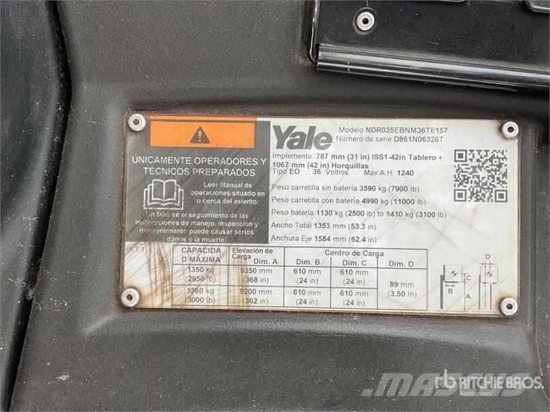 Yale NDR035EBNM36TE157 3000 lb Montacragas Electrico / 리치 트럭