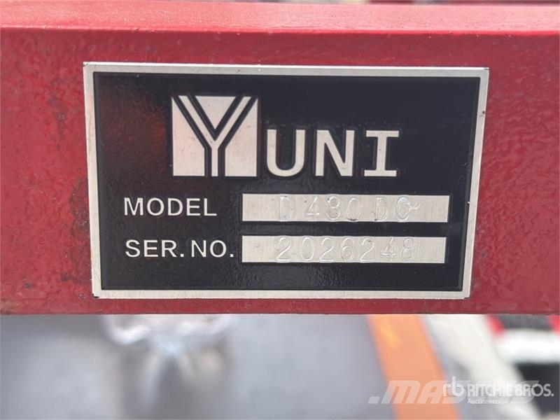 Yuni D430DC Skid Mounted Stainless Steel Diesel 110 Gal Fuel and additive tanks