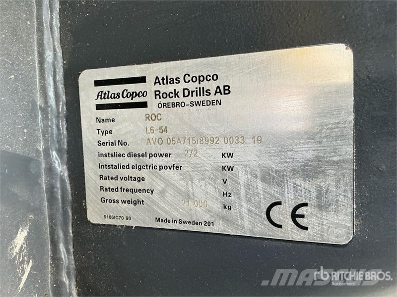 Atlas Copco Power ROC L6-54 Crawler Mounted Blasthole Drill Egyéb fúróberendezés