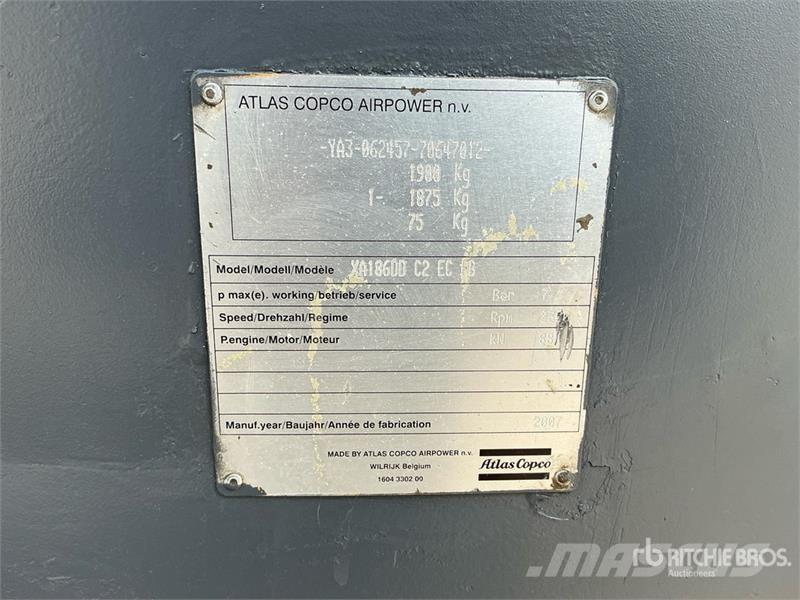 Atlas Copco XA186DD Mobile Air Compressor Kompressorid