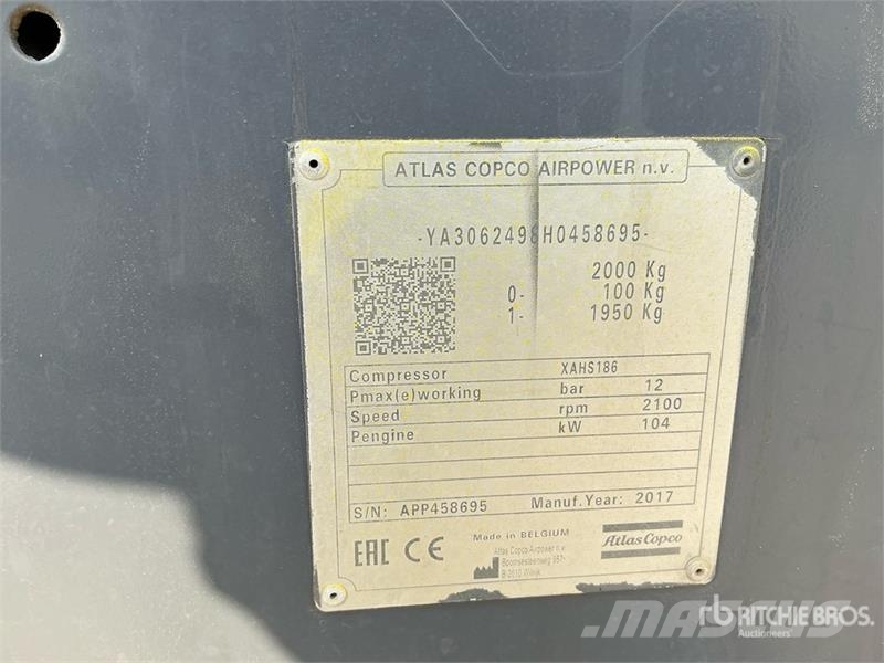 Atlas Copco XAHS186 Mobile Air Compressor Kompressorid