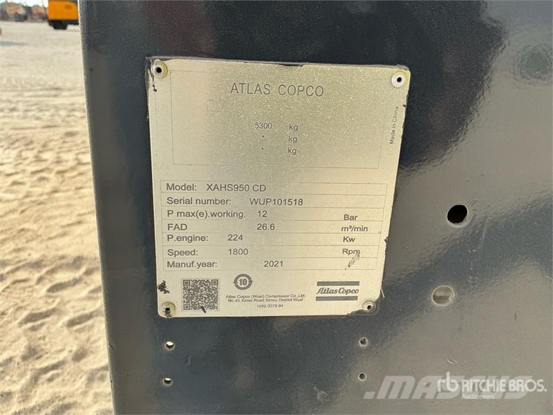 Atlas Copco XAHS950CD Mobile Air Compressor Kompressorid