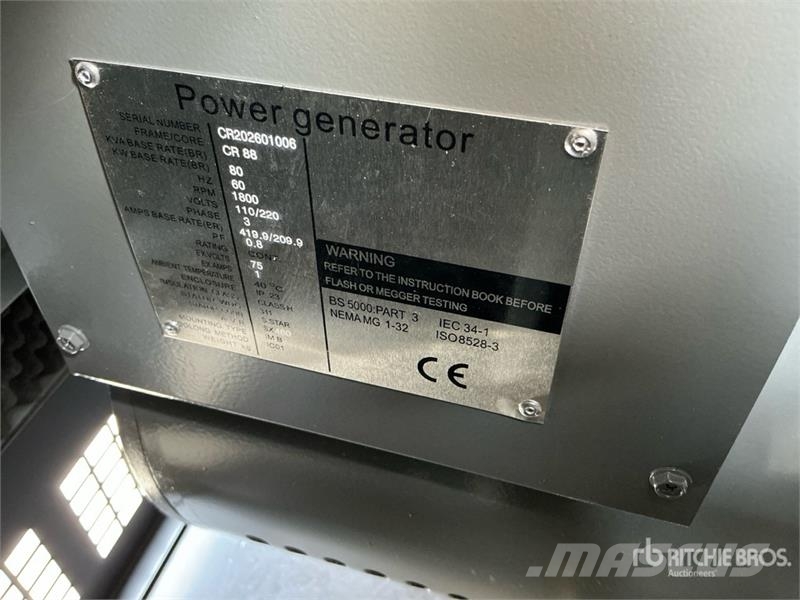 Crown Power CR88 80 kVA Skid-Mounted Generator Set (Unus Geradores Diesel