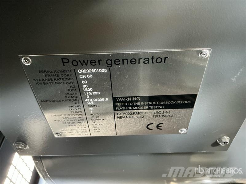 Crown Power CR88 80 kVA Skid-Mounted Generator Set (Unus Geradores Diesel