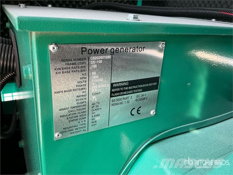 Cummins CS100 100 kVA Skid-Mounted Generator Set (Unused) Dīzeļģeneratori