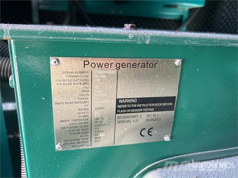 Cummins CS100 100 kVA Skid-Mounted Generator Set (Unused) مولدات ديزل