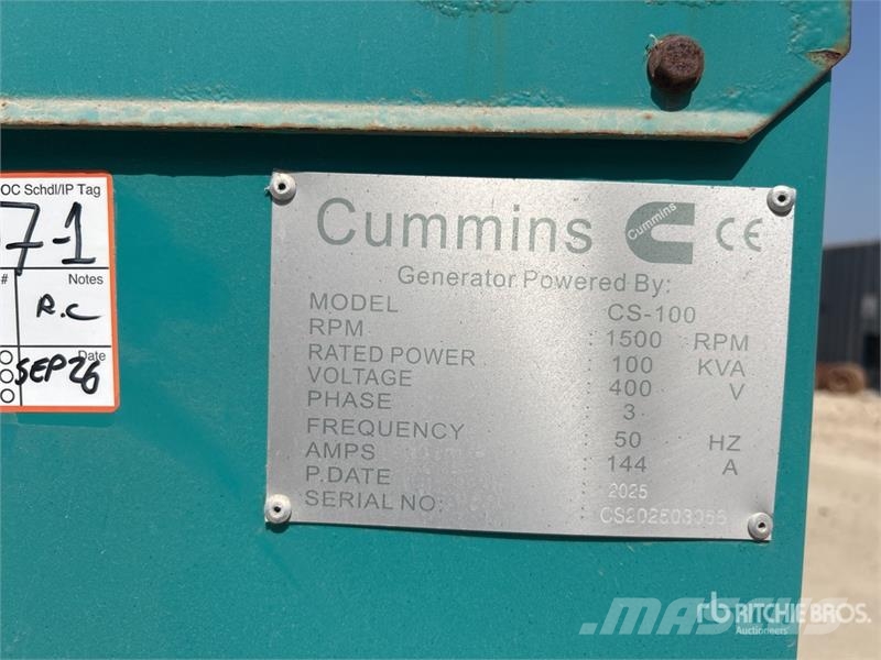 Cummins CS100 100 kVA Skid-Mounted Generator Set (Unused) مولدات ديزل