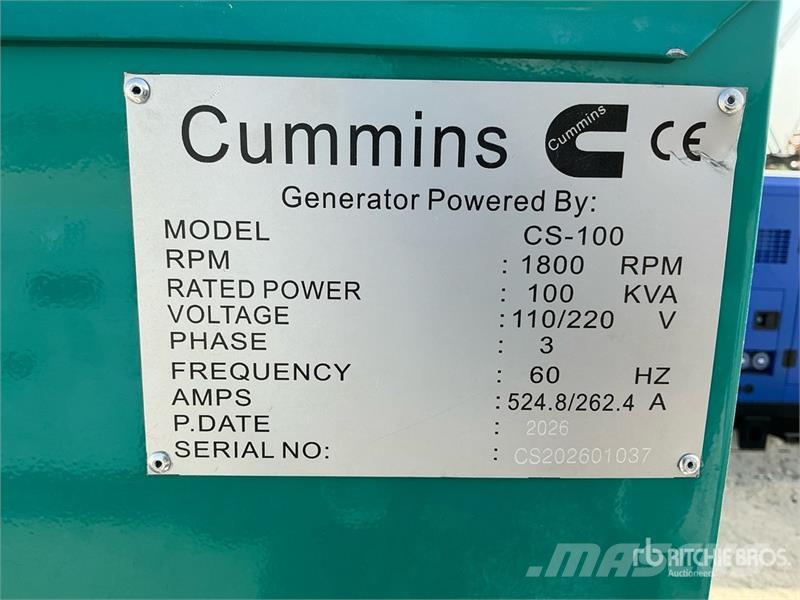 Cummins CS100 100 kVA Skid-Mounted Generator Set (Unused) Dīzeļģeneratori