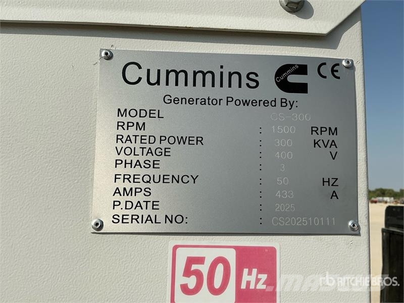 Cummins CS300 300 kVA Skid-Mounted Generator Set (Unused) Dīzeļģeneratori