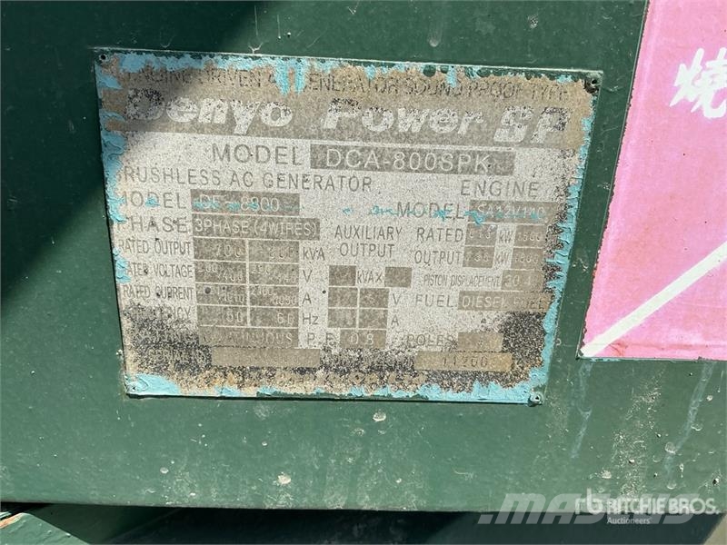 Denyo DCA-800SPK 800 kVA Skid-Mounted Generator Set Diesel Generatorer
