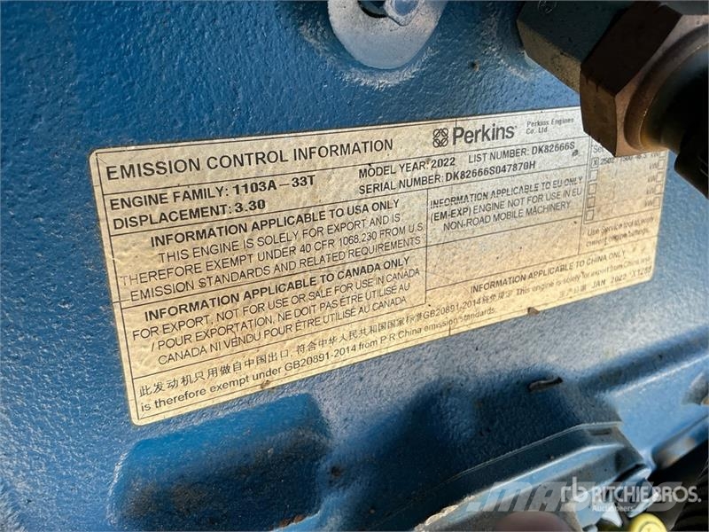 FG Wilson P50-5 56.3 kVA Skid-Mounted Generator Set Dízel áramfejlesztők