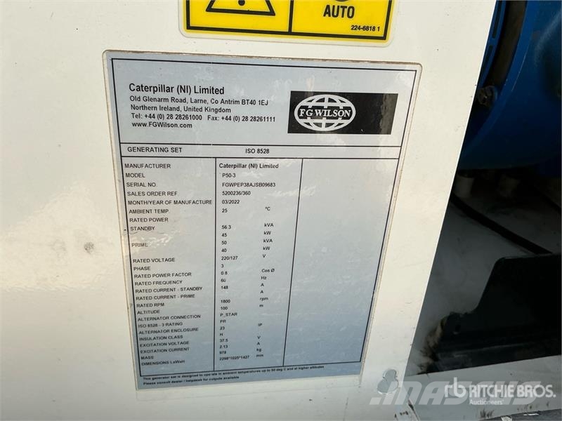 FG Wilson P50-5 56 kVA Skid-Mounted Generator Set مولدات ديزل