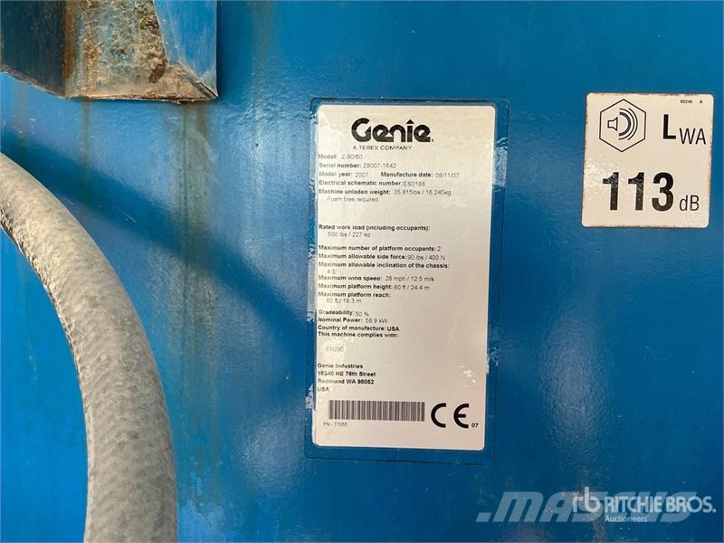 Genie Z80/60 4WD Diesel Articulating Boom Lift Iseliikuvad poomtõstukid