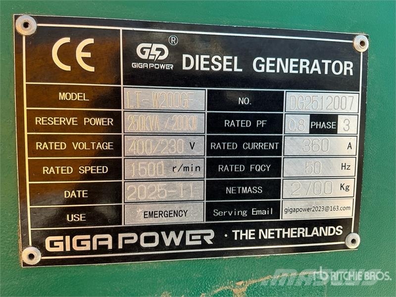 Giga Power LT-W200GF 250 kVA Skid-Mounted Generator Set Diiselgeneraatorid