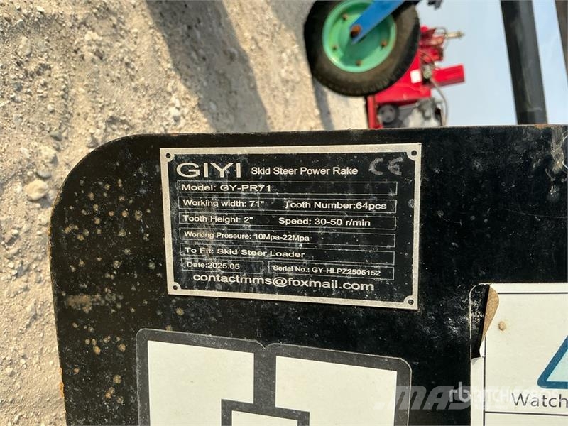 GIYI GY-PR71 1800 mm Skid Steer Power Rake (Unused Ancinho virador