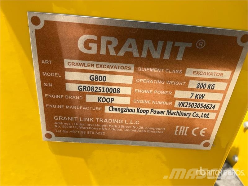 Granit G800 Mini Excavator (Unused) Miniekskavaatorid < 7 t