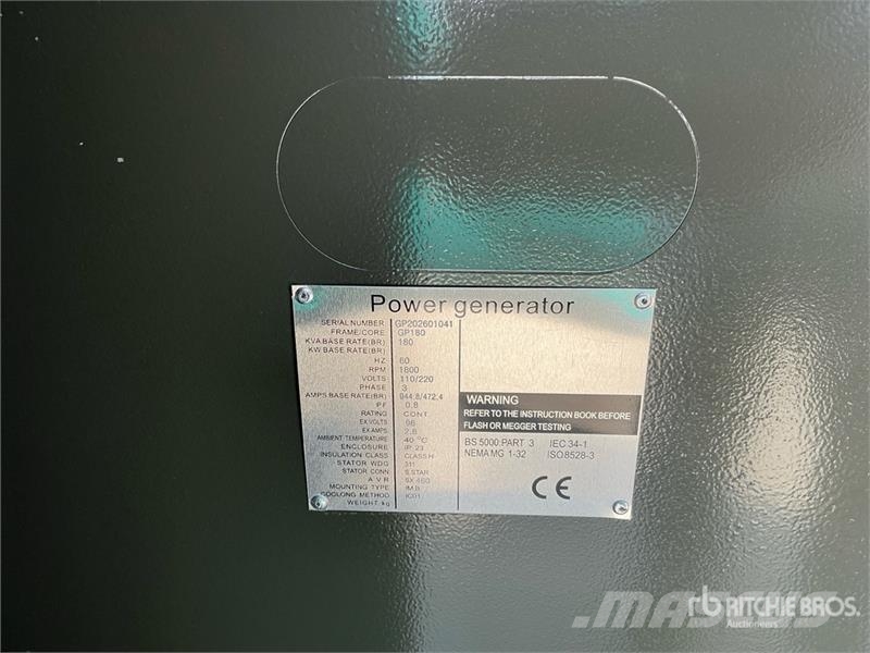 Green Power GP180 180 kVA Skid-Mounted Generator Set (Unused) Dīzeļģeneratori