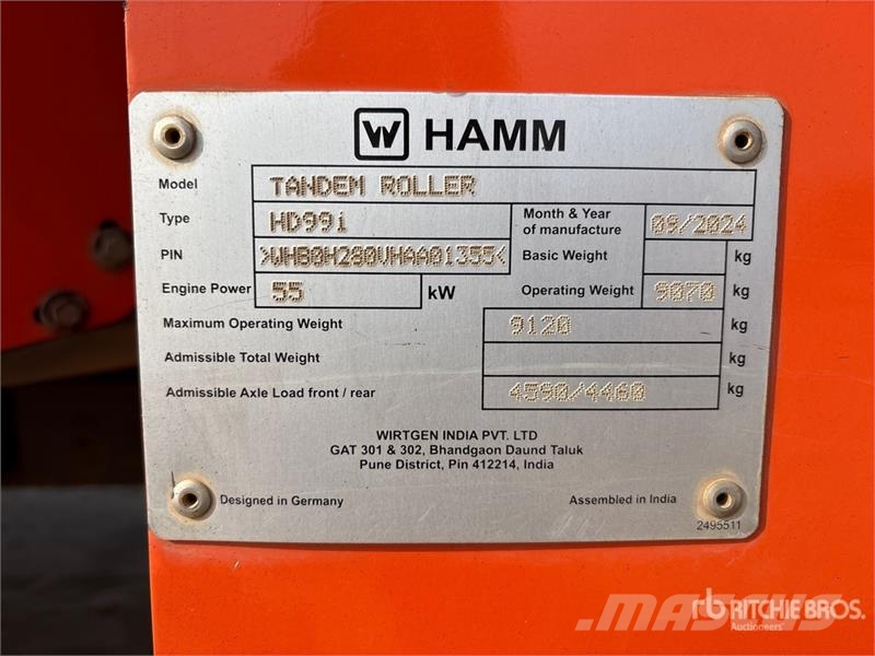 Hamm HD99I Double Drum Roller Ikerdobos hengerek