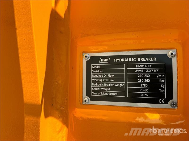 HMB 1400 Hydraulic Breaker - Fits 20 - 30 ton excavato مطارق / كسارات