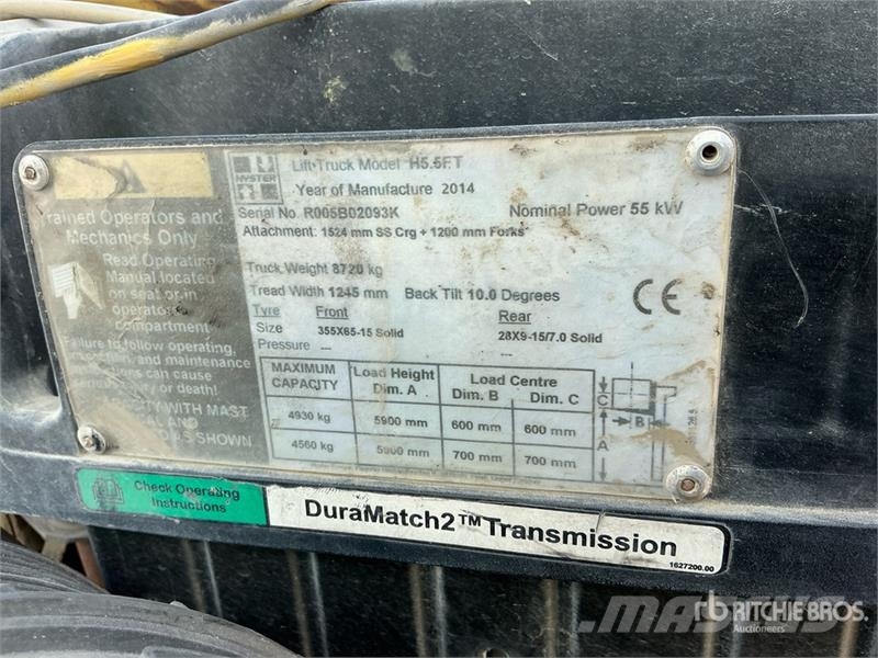 Hyster H 5.5 FT 5.5 ton Forklift (Inoperable) شاحنات ذات رافعات شوكية - أخرى