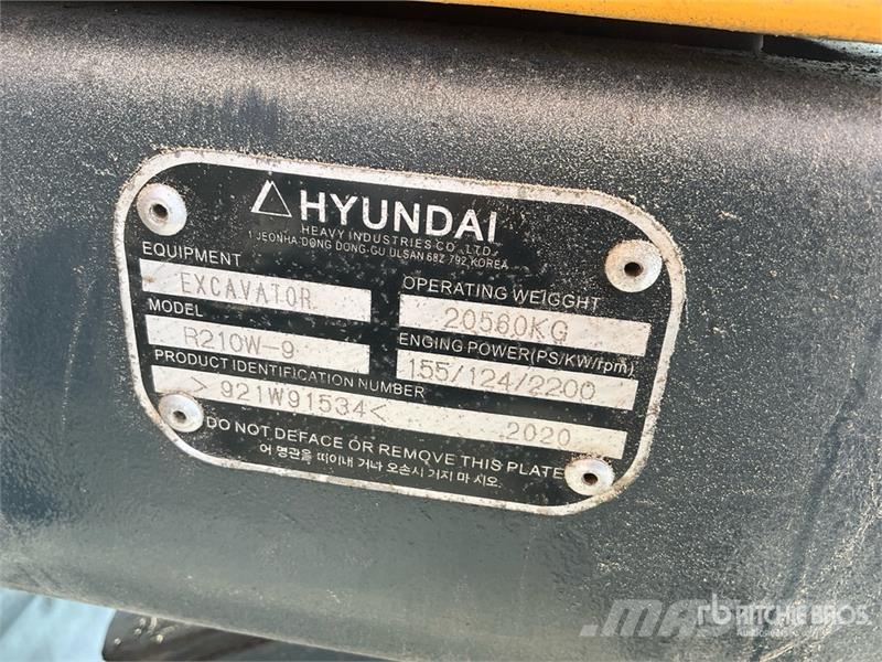 Hyundai R210W-9S Wheel Excavator Bageri na kotačima