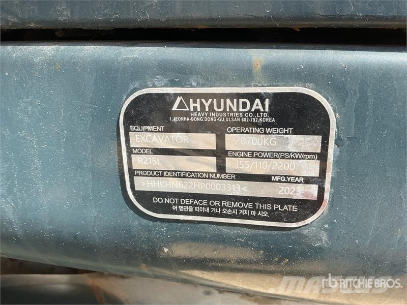 Hyundai R215L Tracked Excavator Roomikekskavaatorid
