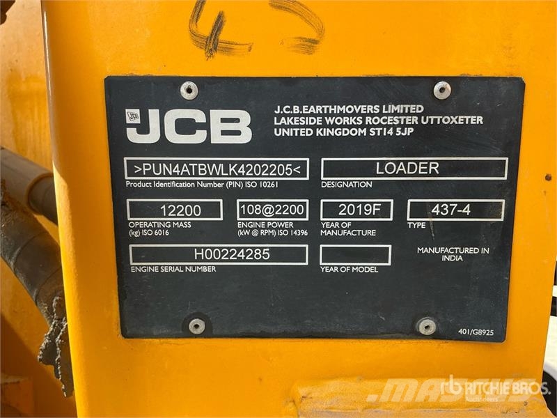 JCB 437-4 Wheel Loader Фронтальные погрузчики