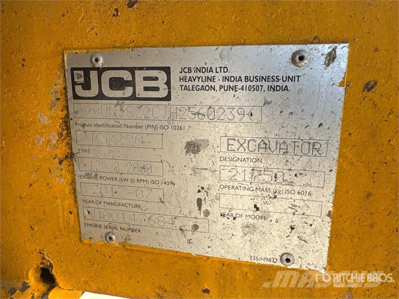 JCB JS220 Tracked Excavator Lánctalpas kotrók