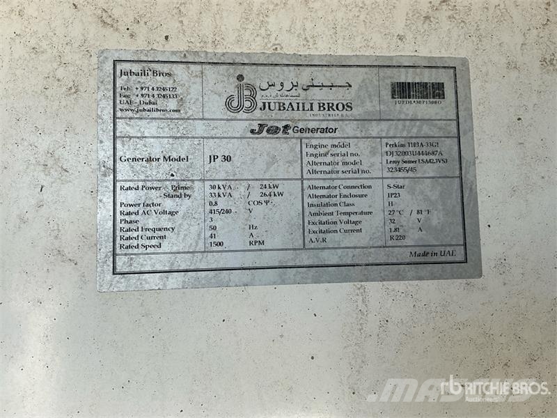 Jet JP30 30 kVA Skid-Mounted Generator Set Diesel Generators