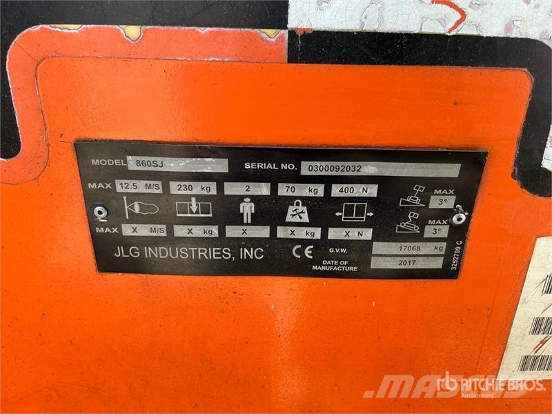 JLG 860SJ 4WD Diesel Telescopic Boom Lift Teleskoop poomtõstukid