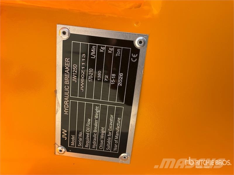  JW 1250 Hydraulic Breaker - Fits 15 - 18 ton excav مطارق / كسارات