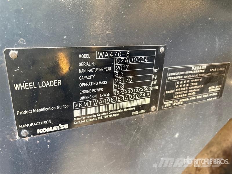 Komatsu WA470-6 Wheel Loader Utovarivači na kotačima