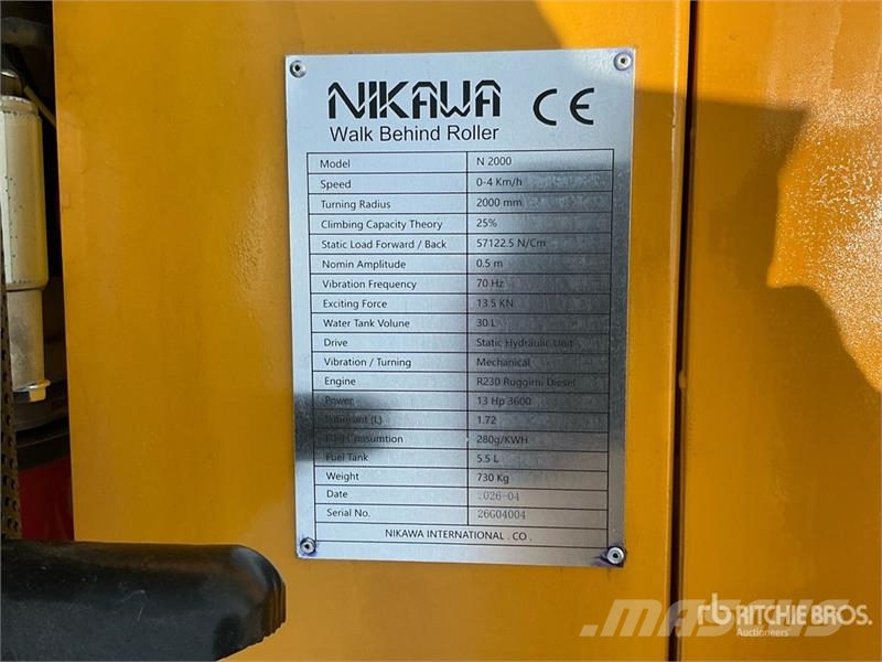 Nikawa N2000 Walk Behind Roller (Unused) Other rollers