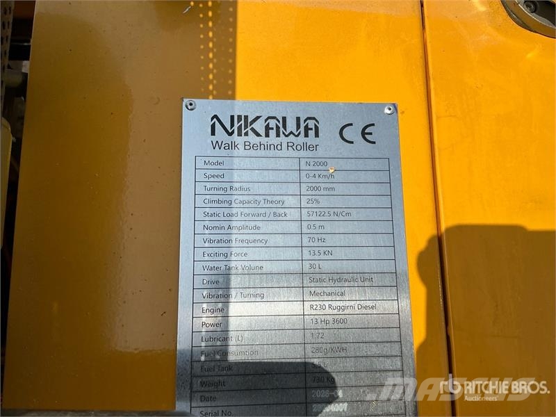 Nikawa N2000 Walk Behind Roller (Unused) مداحل متنوعة