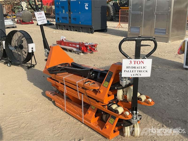 Quantity of (6) 3.0TON Hydraulic Pallet Jack (Unu شاحنة يدوية بمنصة نقالة