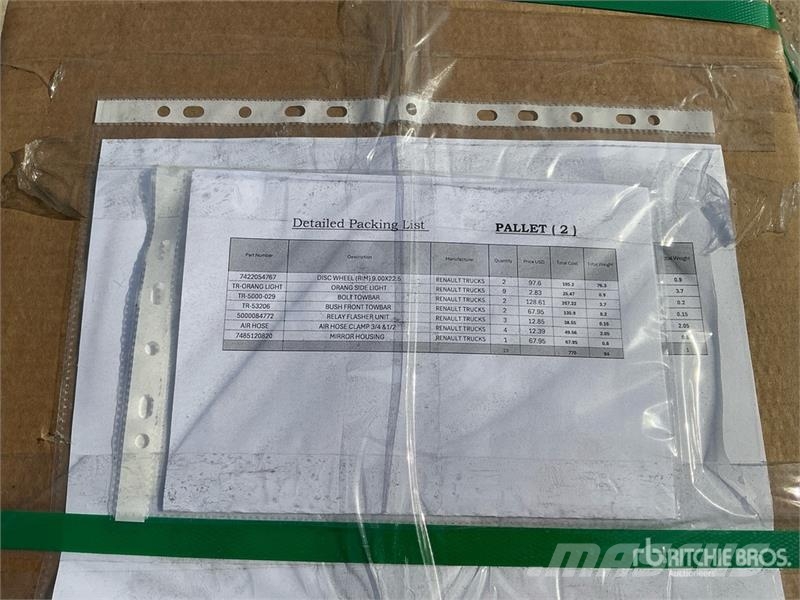  Quantity of Spare Parts (Unused) - Fits Renault Tr مكونات أخرى