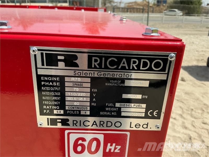 Ricardo R75 75 kVA Skid-Mounted Generator Set (Unused) مولدات ديزل