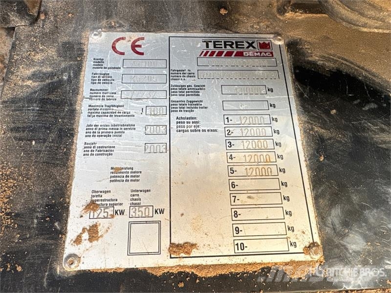  Terex-Demag AC100 100 ton 10x6x8 All Terrain Crane رافعات صالحة لكل أنواع الطرق