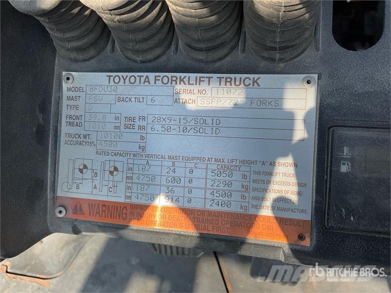 Toyota 8FDU30 Kahveltõstukid - muud