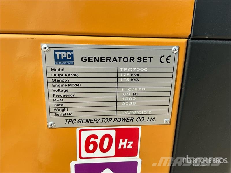  TPC 7000 175 kVA Skid-Mounted Generator Set (Unuse Dīzeļģeneratori